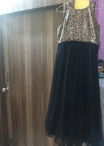Girl's Black Net Gown
