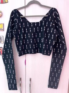 Ikkat Print Tailored Blouse Top