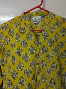 Stylish Yellow Printed Kurta