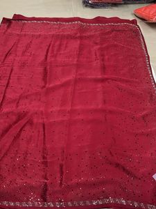 Elegant Maroon Saree