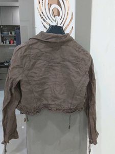 Brown Cropped Jacket