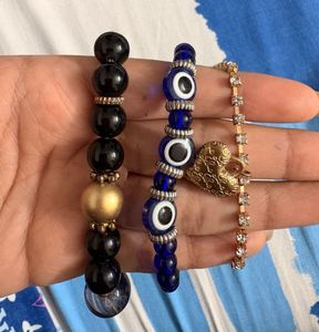 Set of 3 Bracelets - Evil Eye & Charm
