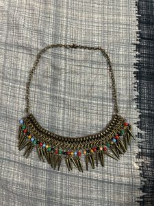 oxidised gold tribal necklace