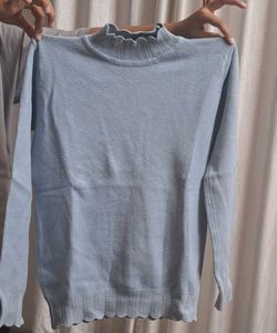 Cozy Light Blue Turtleneck Sweater