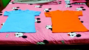 Two Basic New Tees In Blue And Orange Color......
