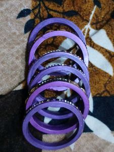 Purple Embellished Bangles Set