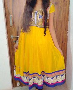 Yellow Embroidered Anarkali Suit
