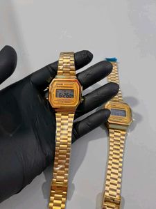 Golden digital Watch unisex