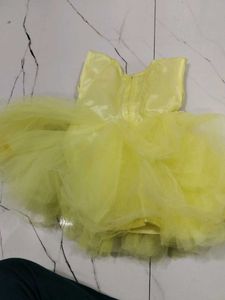 Adorable Yellow Party Dress Frock