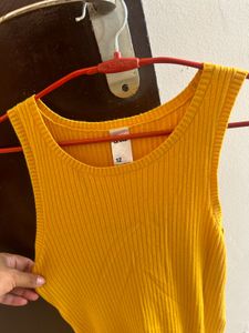 Vibrant Yellow Sleeveless Bodycon Dress