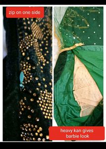 Designer Gown 🔥❤️ Green Velvet mehendi dress