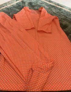 Vintage Orange Polka Dot Dress