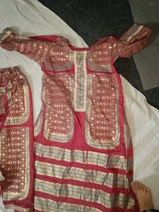 Elegant Maroon &amp; Gold Kurta Set