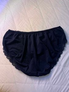 Black Satin &amp; Lace Briefs