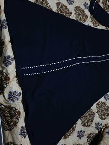 Neavy Blue Abaya/Burkha with White Trim