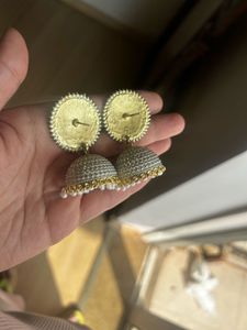 Elegant Jhumka Earrings with Pearl Drops