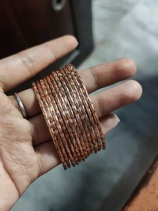 Set of Rose Gold Bangles( metal 12 piece)