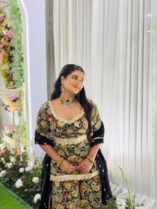 Elegant Embroidered Kurta Sharara Set 🖤