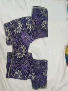 Elegant Purple Lace Saree with.blouse