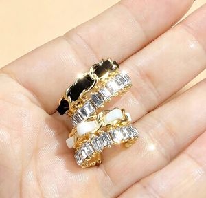 Chic Ear Cuff with Black &amp; White Stones