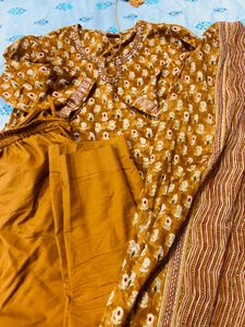 Beautiful Mustard Kurta Set with Dupatta