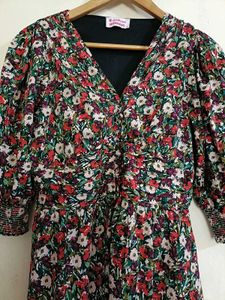 Floral Print Mini Skater Dress