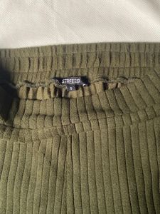 STREET9 Olive Green Ribbed Pants