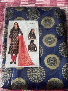 Elegant Blue Brocade dress material