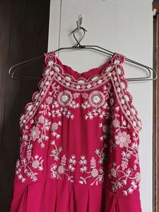 Elegant Pink Embroidered Gown