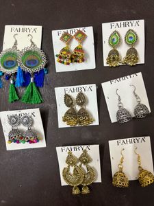 Assorted Jhumka Earrings Set Of 8