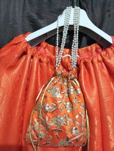 Orange Kurta Set with Dupatta