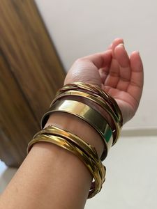 GLASS Gold Bangles SET OF 5