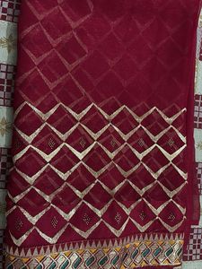 Maroon Embroidered Saree