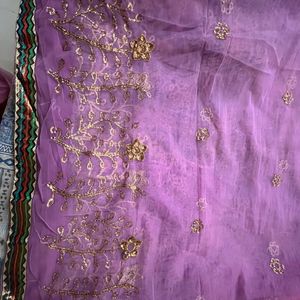 Beautiful Purple Embroidered Saree
