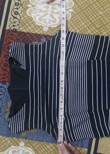 black dress with white stripes