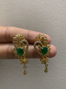 Elegant Gold Peacock Earrings