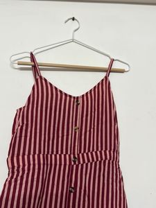Striped Button-Front Midi Dress