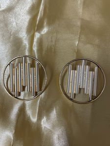 Gold-tone Abstract Circle Earrings