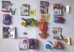 Kinder Joy Bikes and Cars Toy Set(Set of 6)