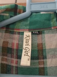 Green Plaid Button-Up Shirt