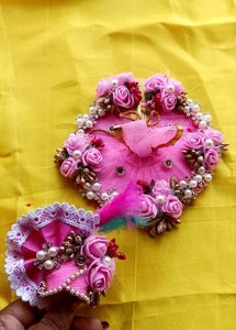 Cute Pink Krishna Dress with Crown