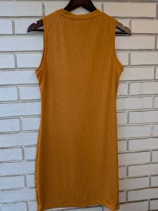 Sleeveless Ribbed Mock Neck Dress