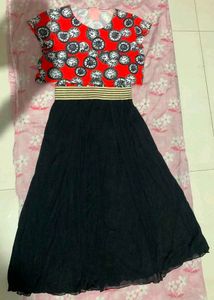 Red Clock Print cute Dress