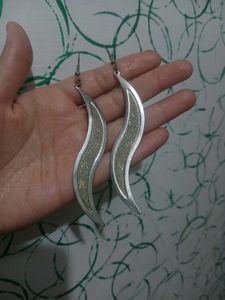 Sparkly Curved Drop Earrings
