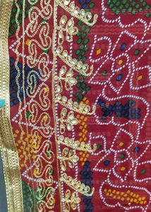 Exquisite Red Bandhani Rajasthani bhaat chundri ..