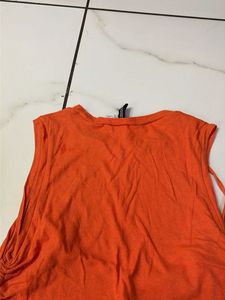 Orange Ruched Top &amp; Blue Denim Jeans Set