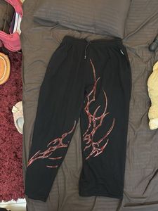 Black Graphic Print Sweatpants