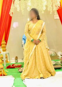 Elegant golden Lehenga Choli Set