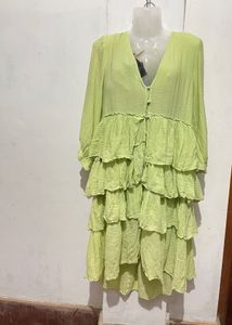 Lime Green Tiered Mini Dress