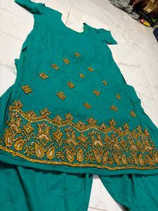 shinney soft fabric handwork dress
